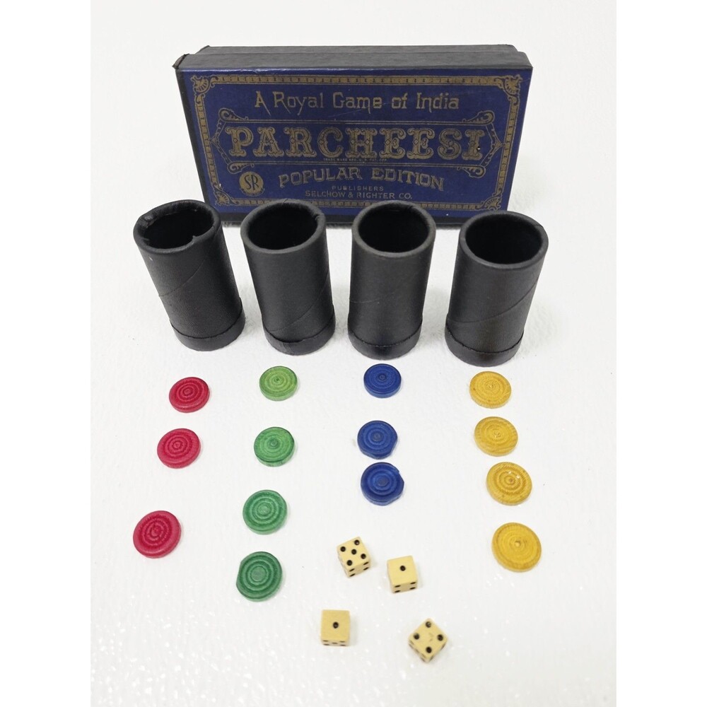 Vintage Selchow & Righter Co. Parcheesi Board Game Popular Edition 1940's